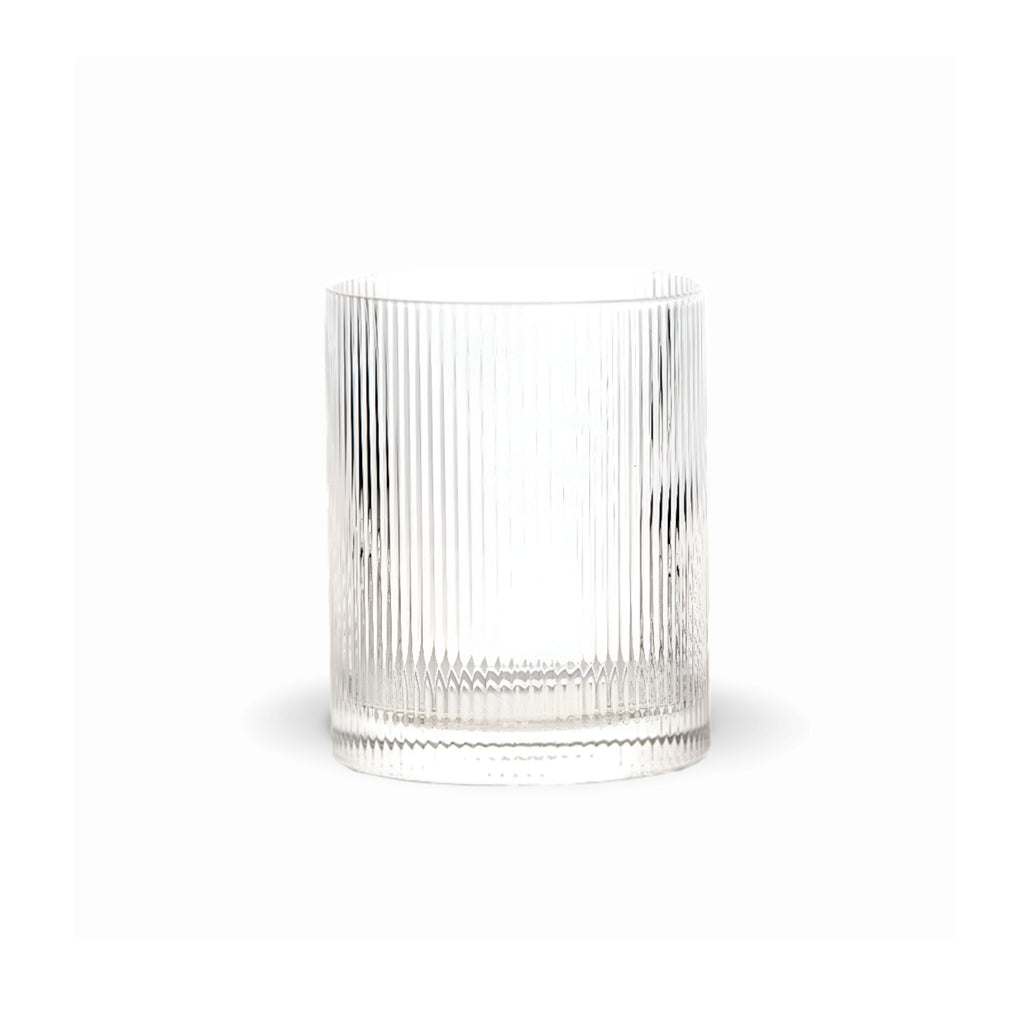 Transparentes Trinkglas Rigatino, 350 ml Tumbler, von Livellara.